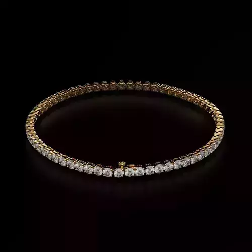Tennic Braclet round gem 3 5mm 3D print model
