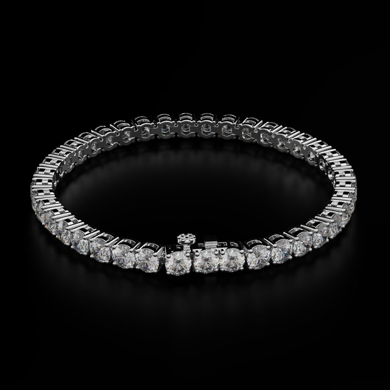 Tennic Braclet round gem 5 5mm 3D print model_1