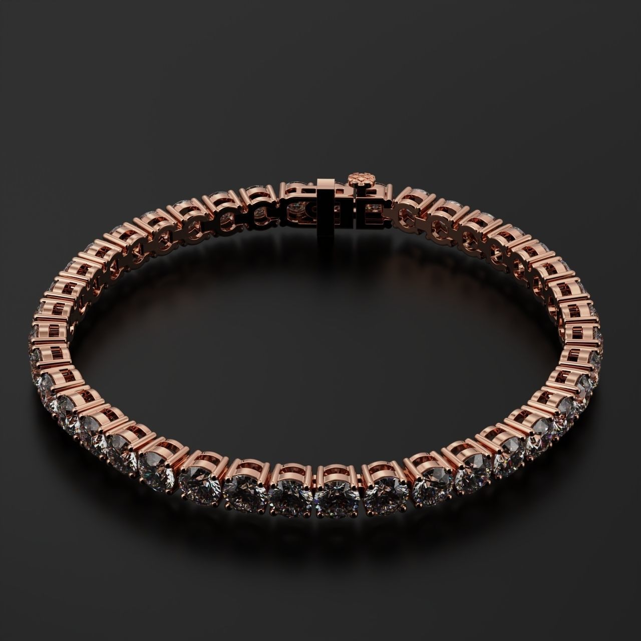 Tennic Braclet round gem 5 5mm 3D print model_18