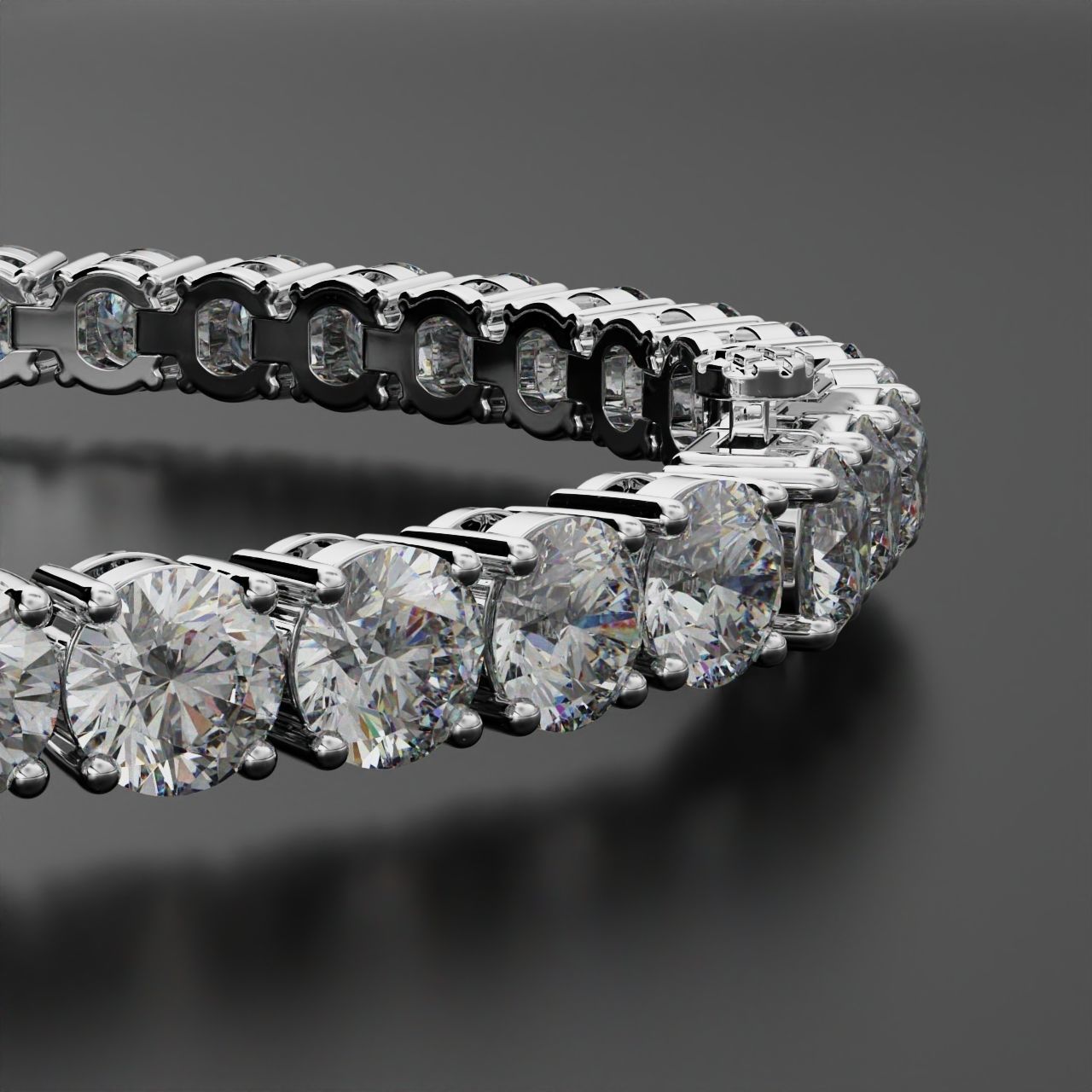 Tennic Braclet round gem 5 5mm 3D print model_16