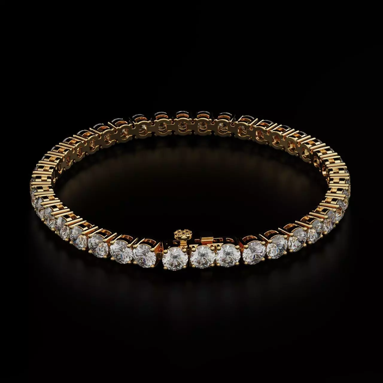 Tennic Braclet round gem 5 5mm 3D print model_0