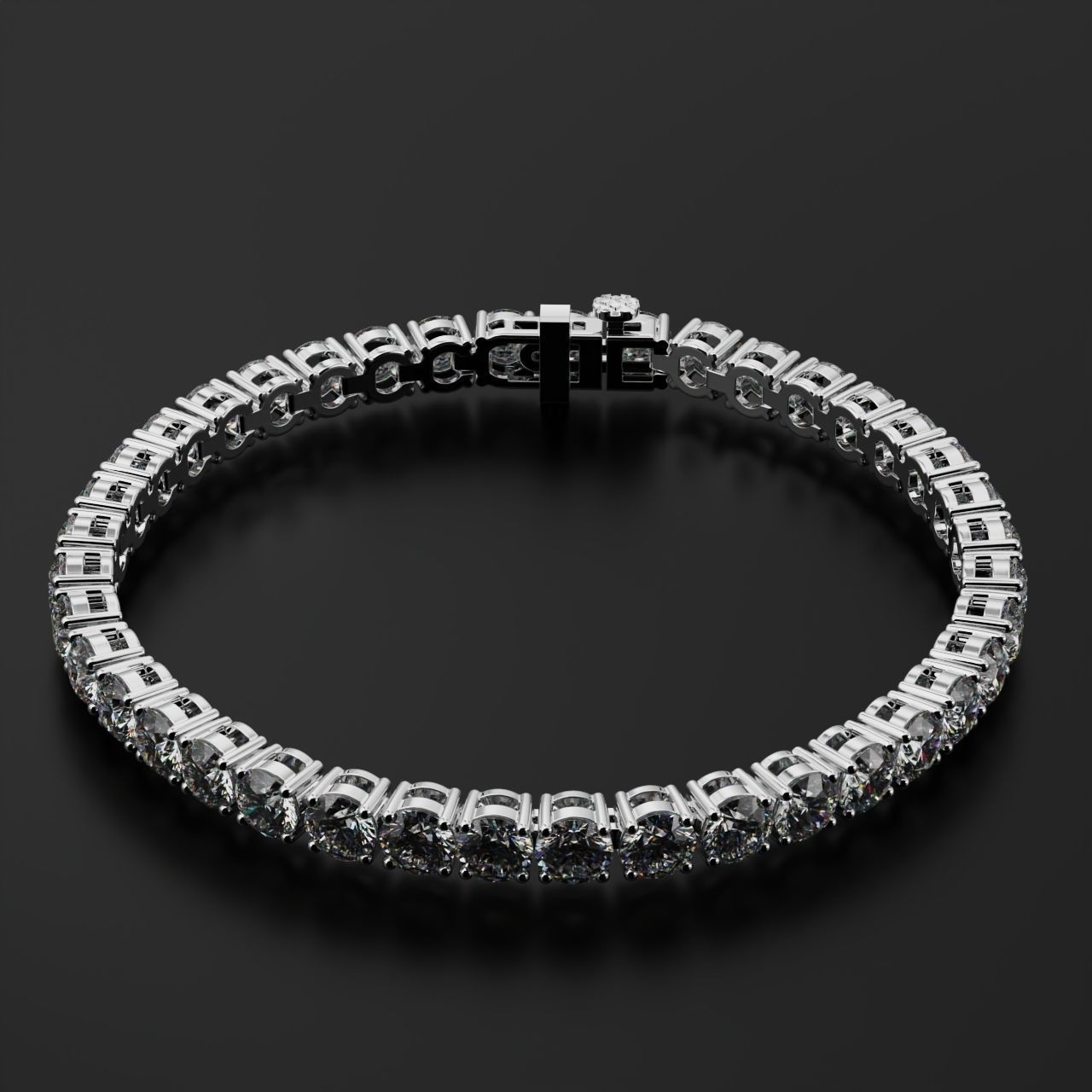 Tennic Braclet round gem 5 5mm 3D print model_19