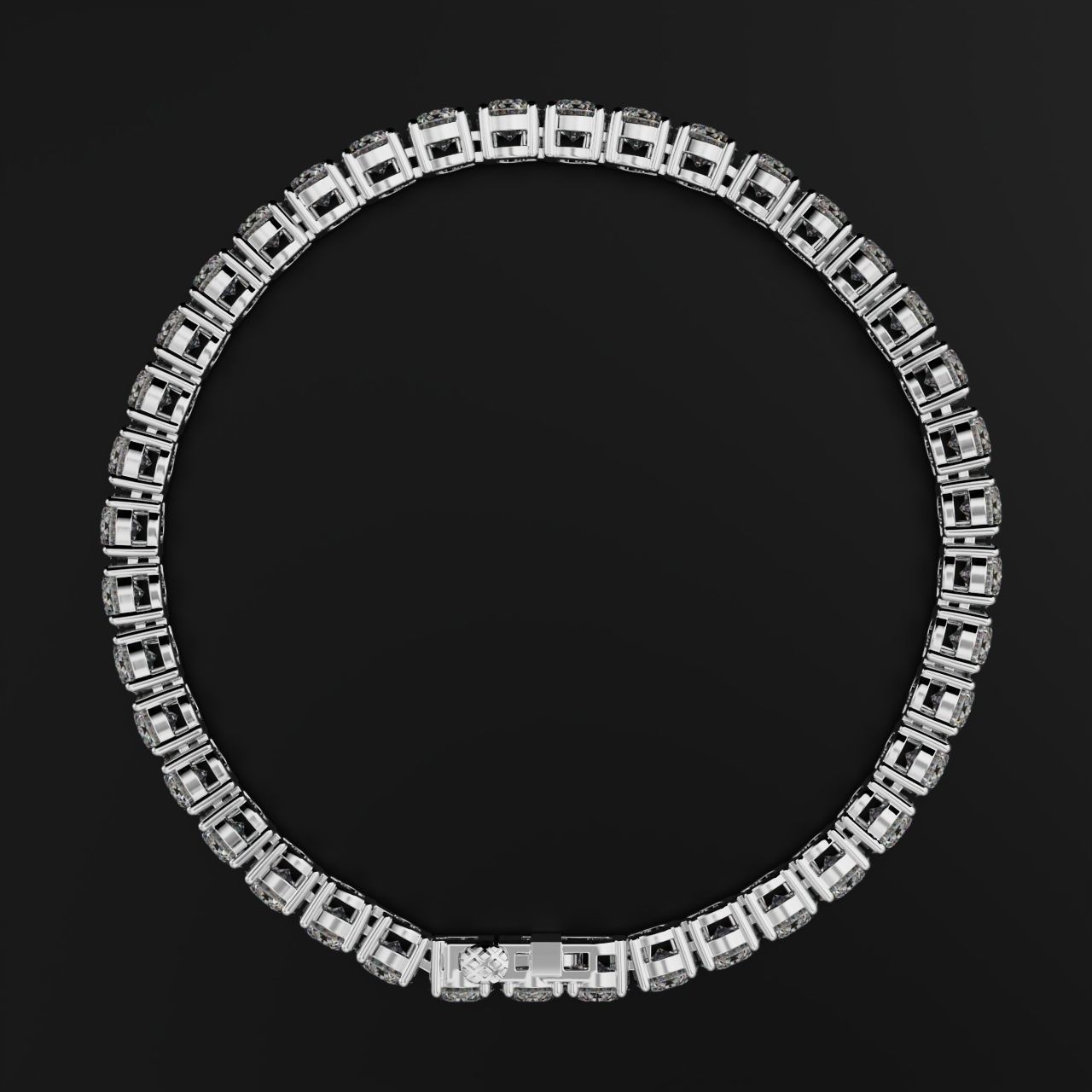 Tennic Braclet round gem 5 5mm 3D print model_13