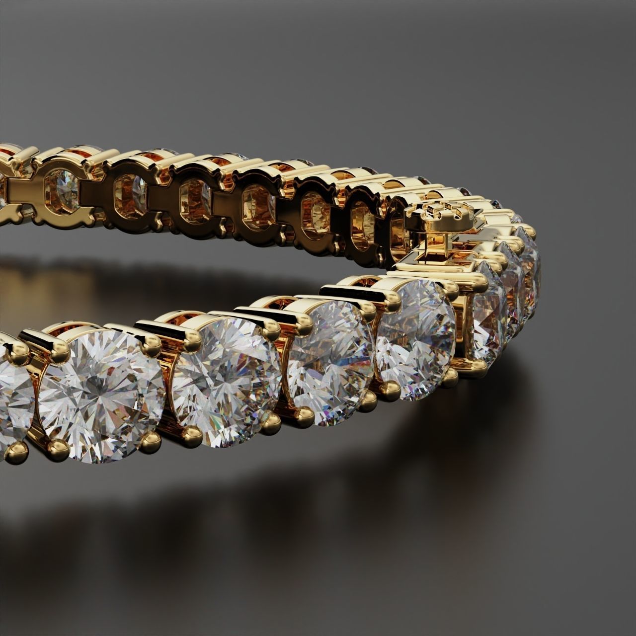 Tennic Braclet round gem 5 5mm 3D print model_15