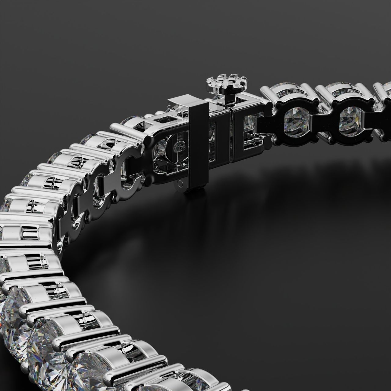 Tennic Braclet round gem 5 5mm 3D print model_7