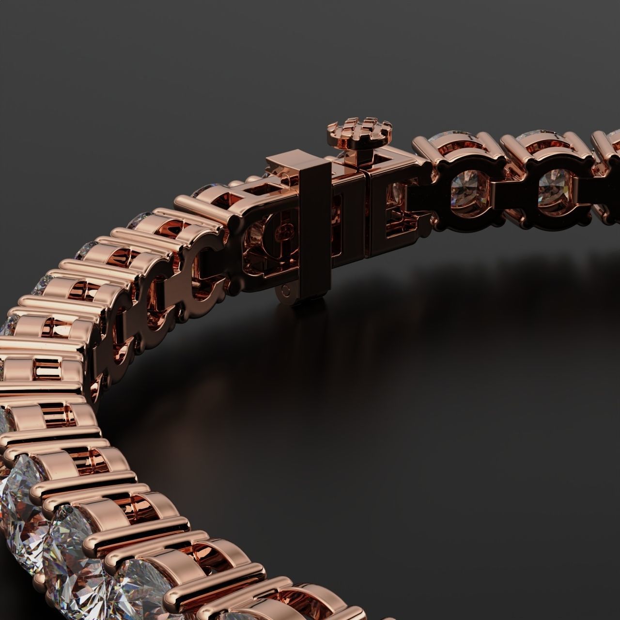 Tennic Braclet round gem 5 5mm 3D print model_6