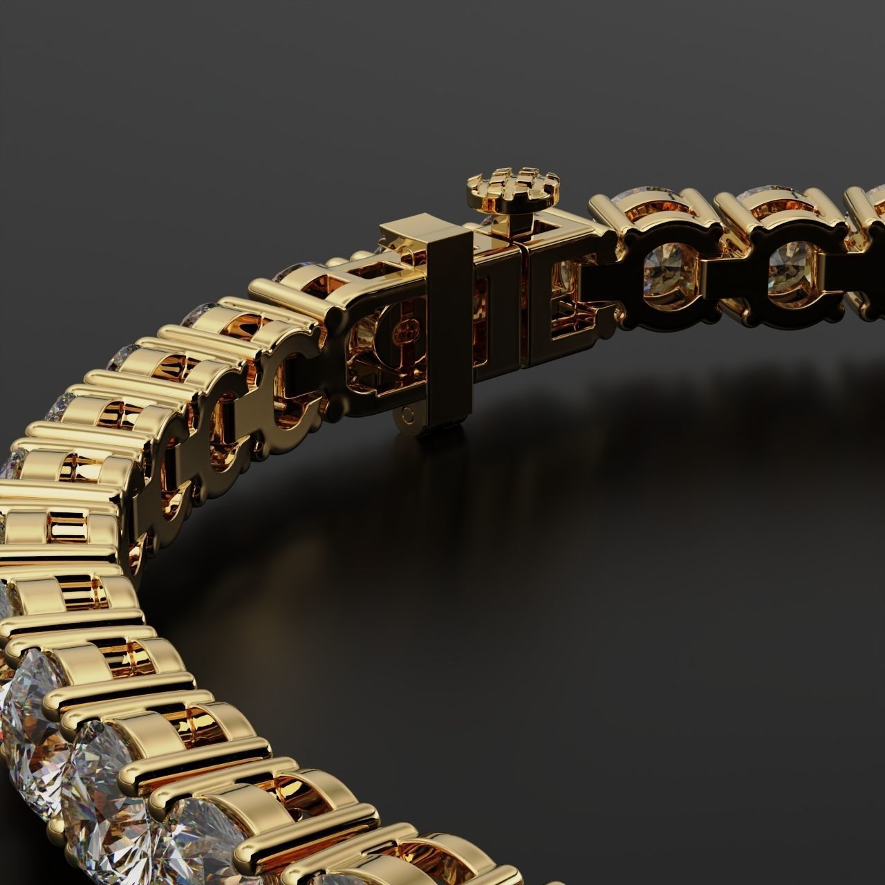 Tennic Braclet round gem 5 5mm 3D print model_8