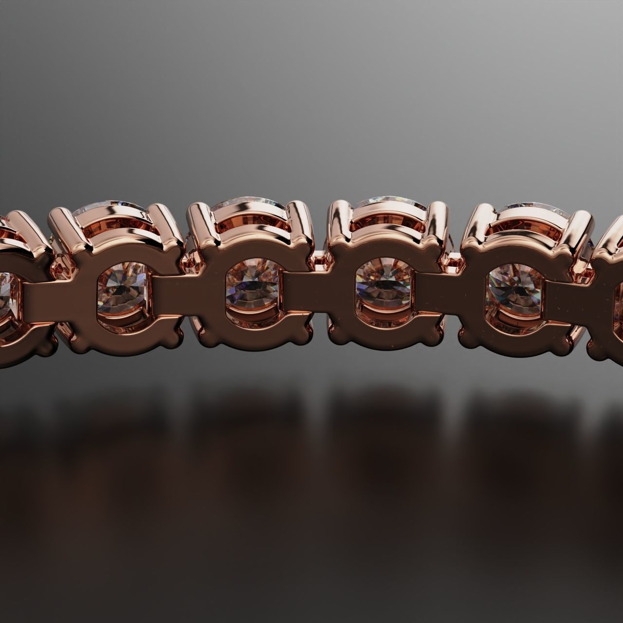 Tennic Braclet round gem 5 5mm 3D print model_11