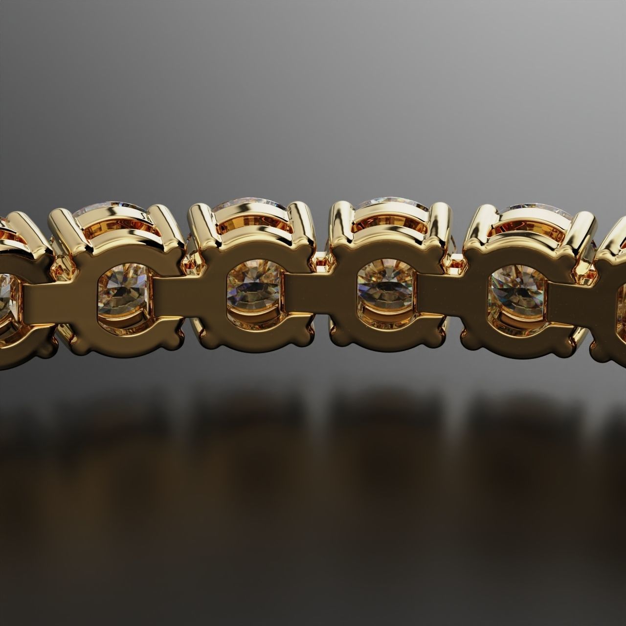 Tennic Braclet round gem 5 5mm 3D print model_9