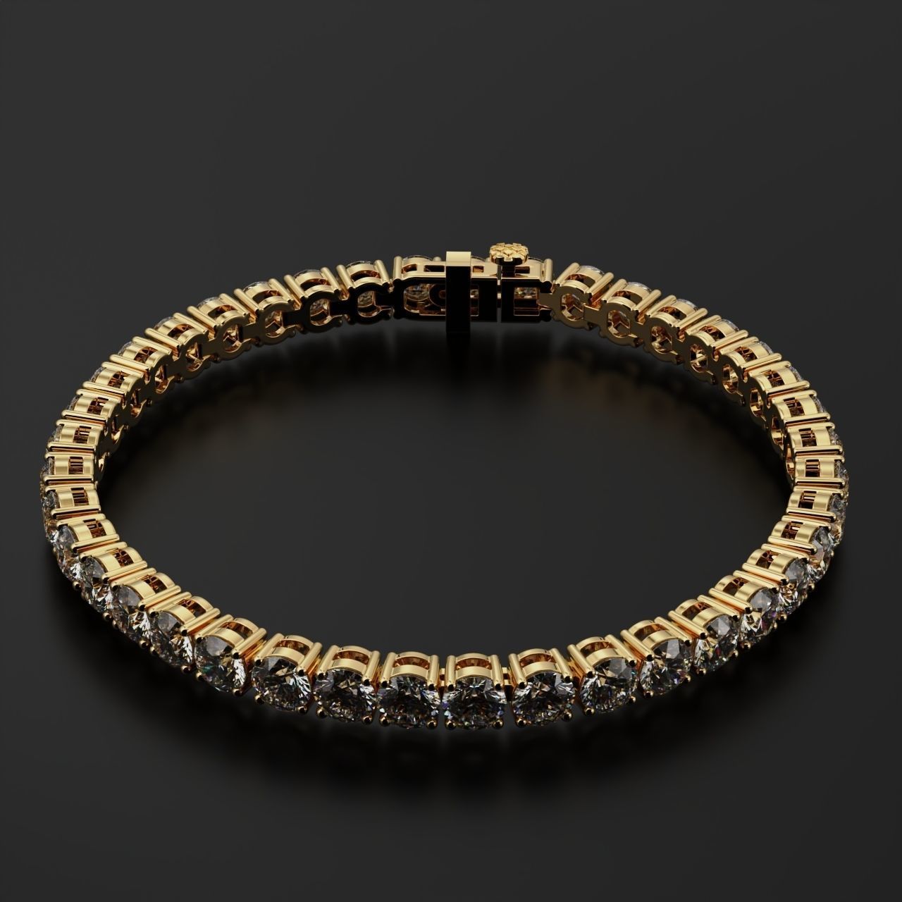 Tennic Braclet round gem 5 5mm 3D print model_20