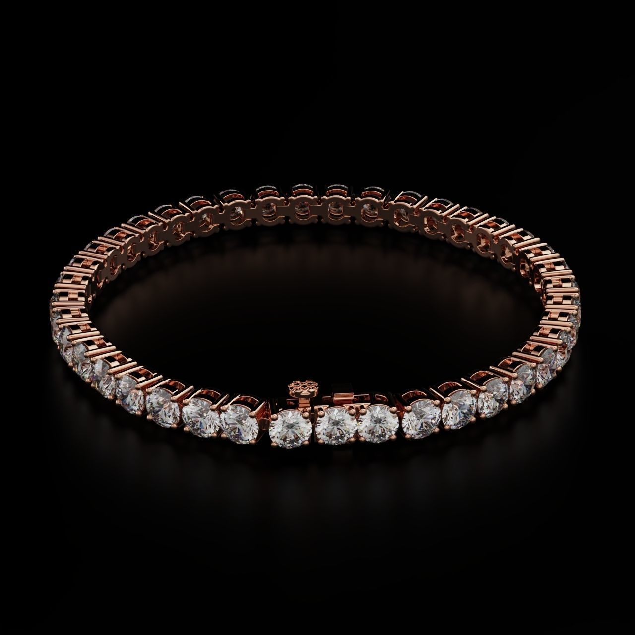 Tennic Braclet round gem 5 5mm 3D print model_2