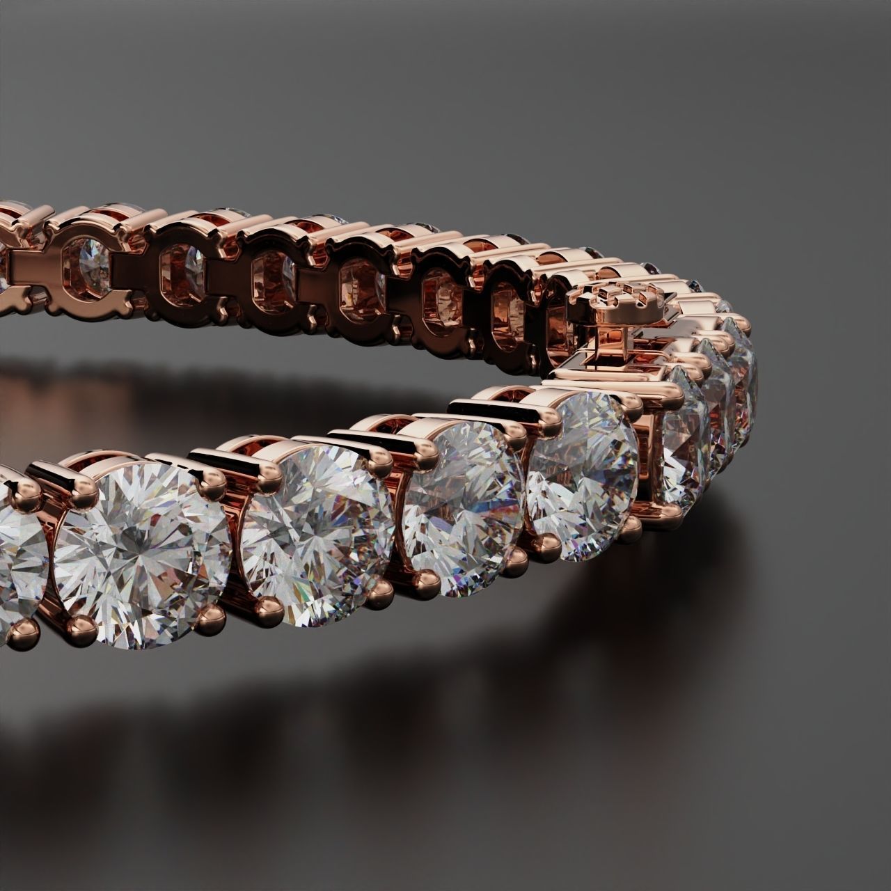 Tennic Braclet round gem 5 5mm 3D print model_17