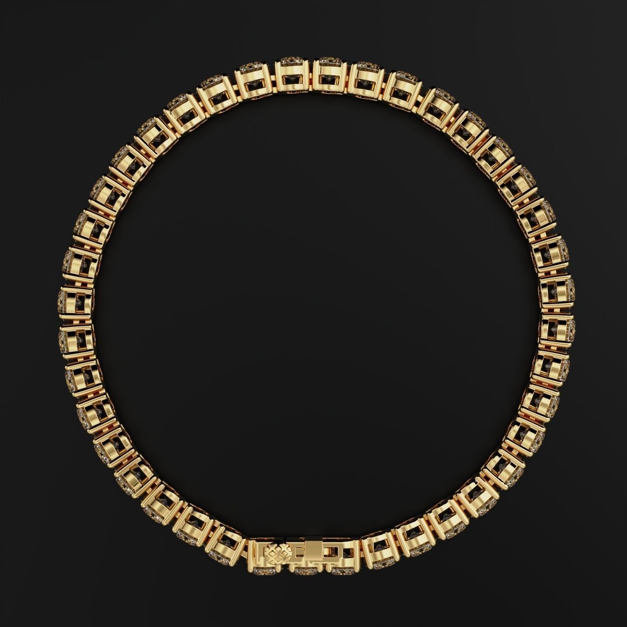 Tennic Braclet round gem 5 5mm 3D print model_14