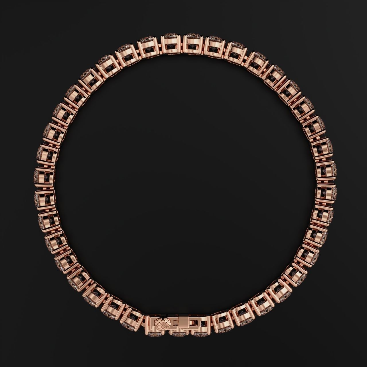 Tennic Braclet round gem 5 5mm 3D print model_12