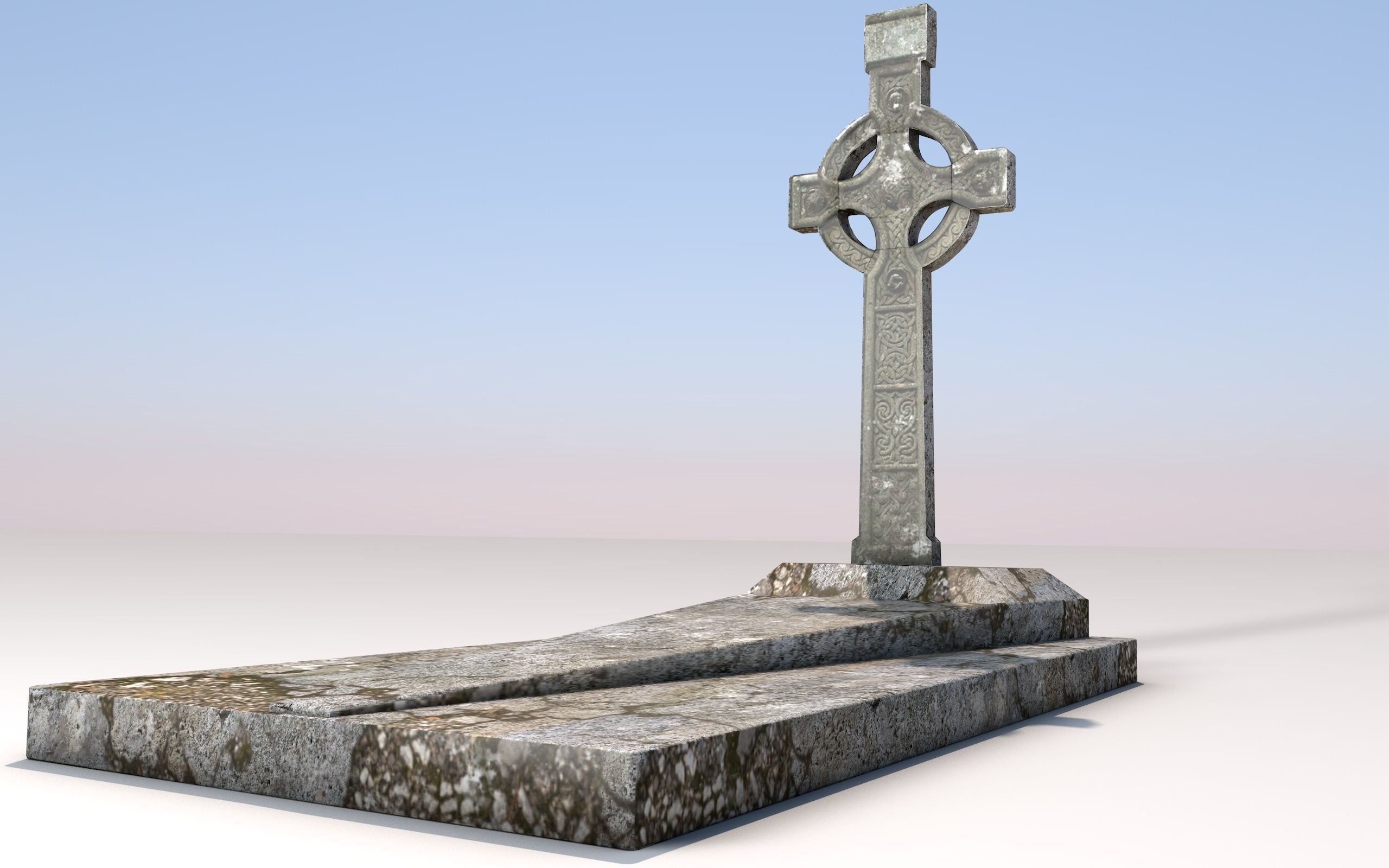 Cemetery  Low-poly 3D model_1