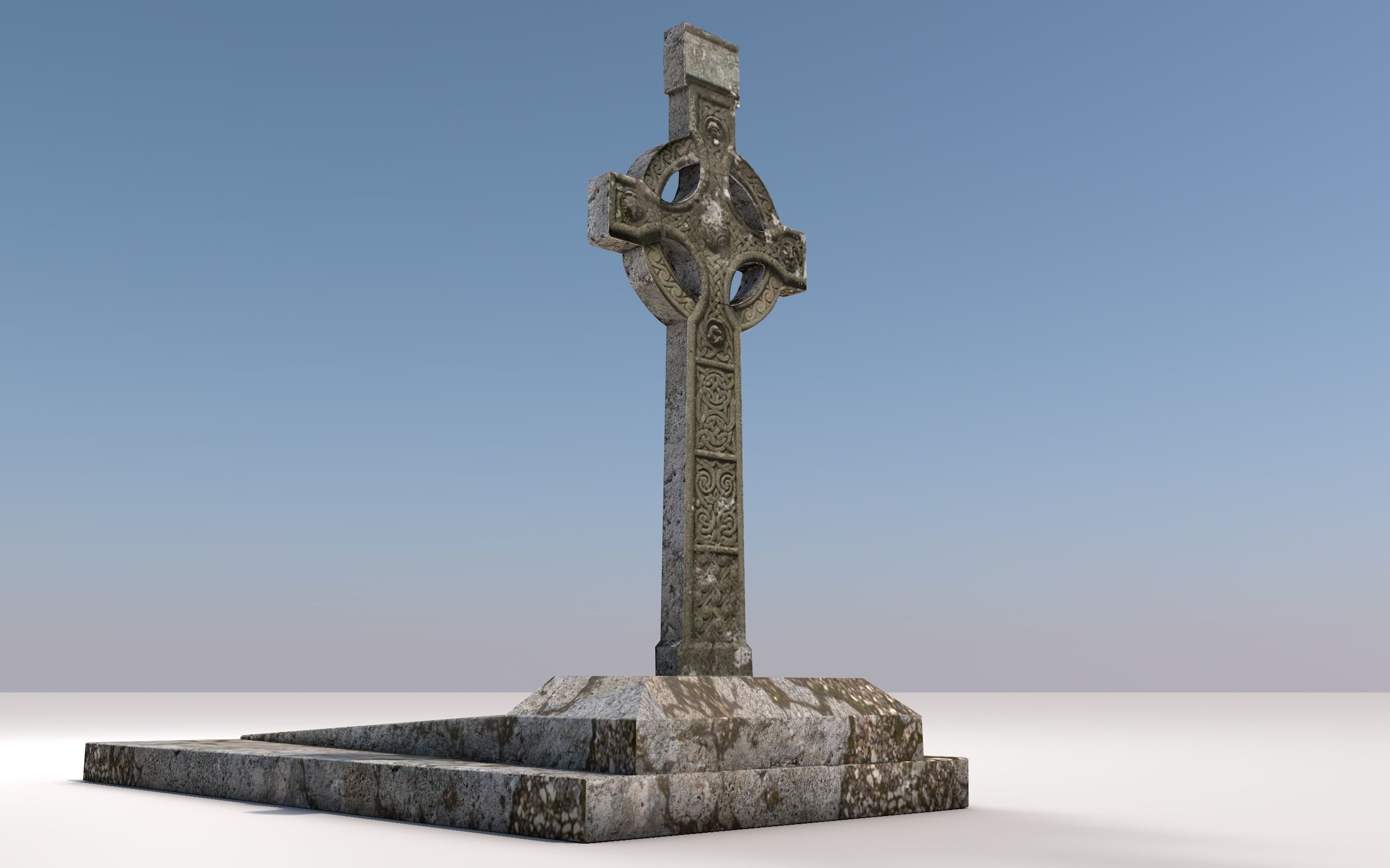 Cemetery  Low-poly 3D model_4
