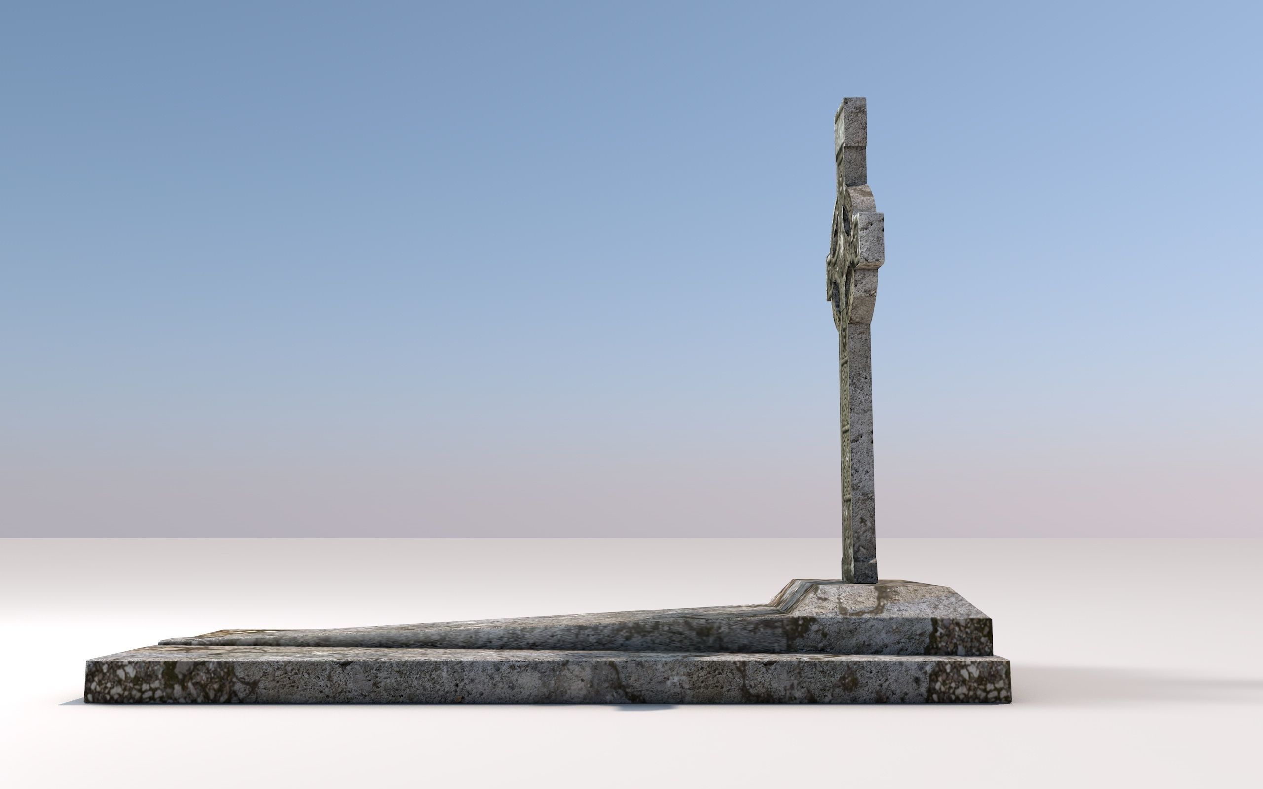 Cemetery  Low-poly 3D model_8