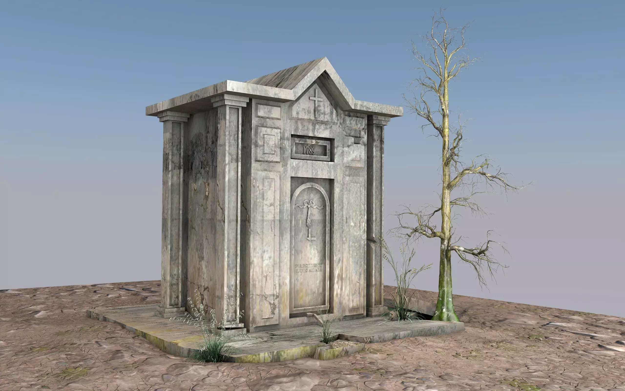Cemetery 3d model Low-poly 3D model
