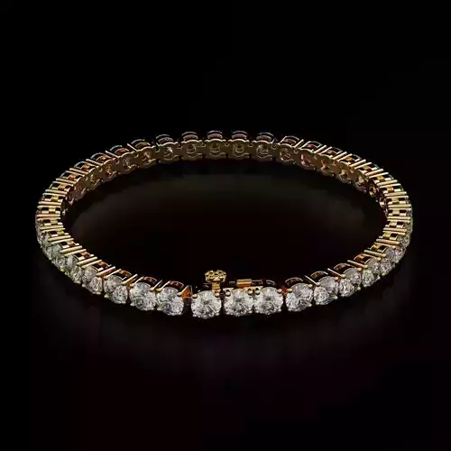 Tennic Braclet round gem 5 mm  3D print model