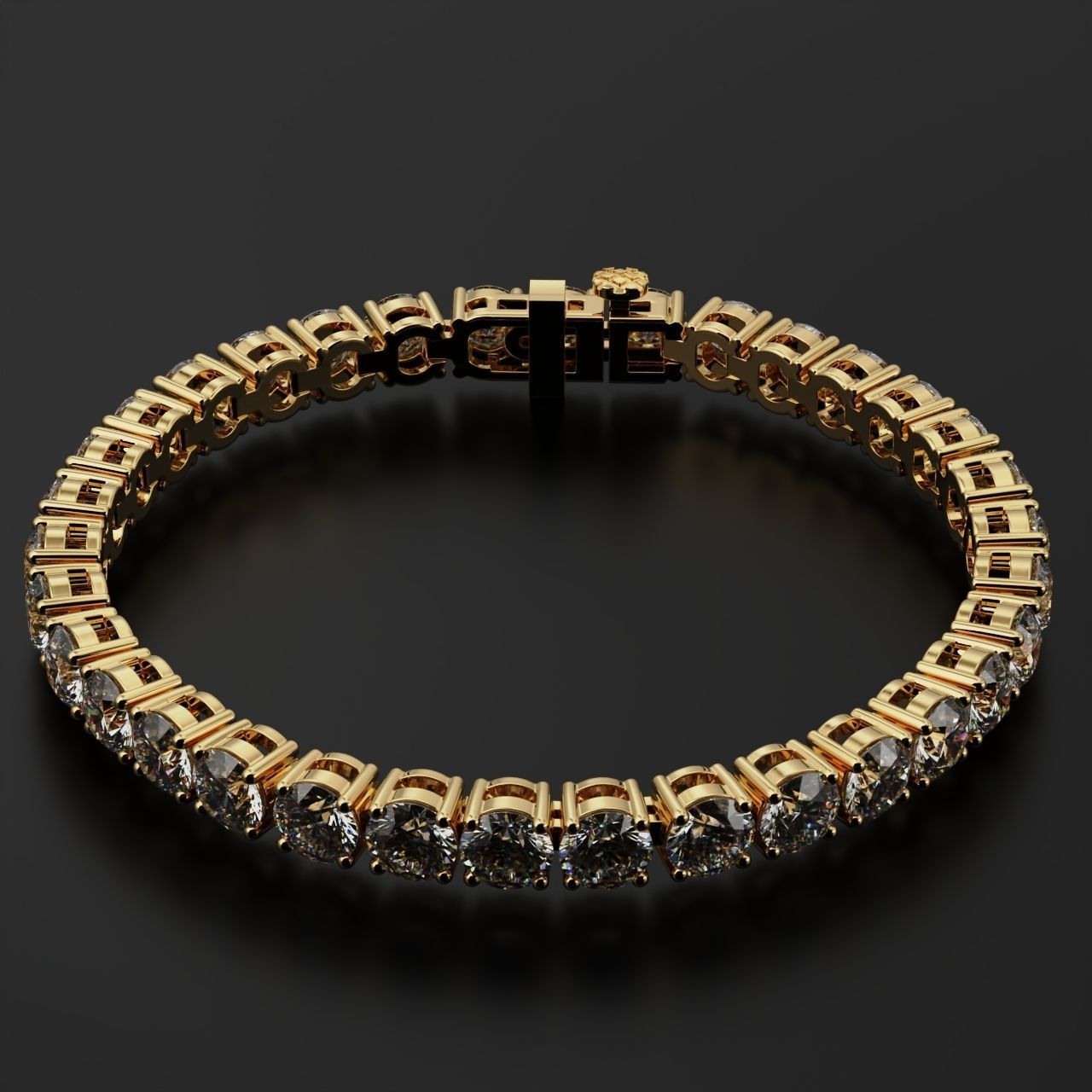 Tennic Braclet round gem  6mm 3D print model_3