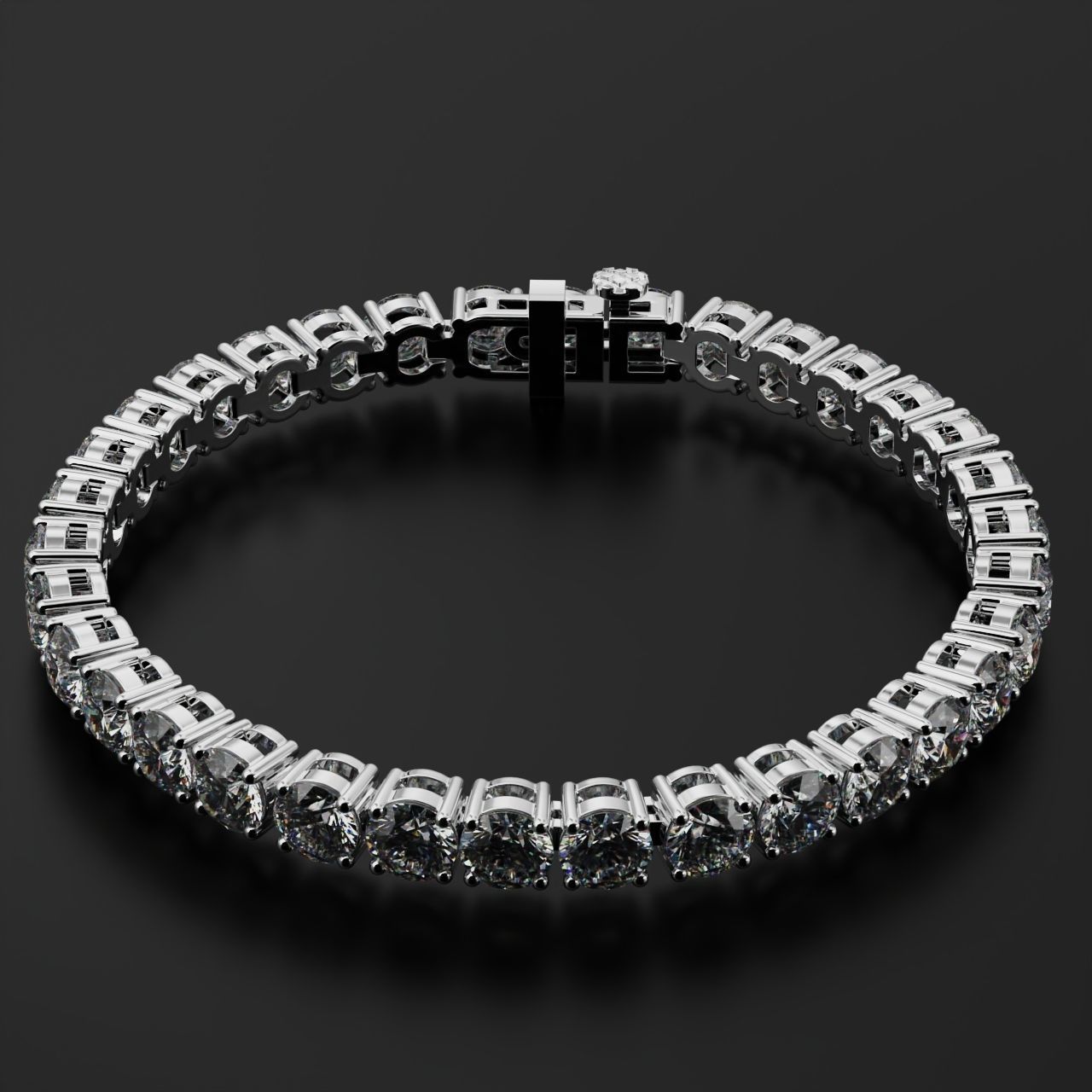 Tennic Braclet round gem  6mm 3D print model_4