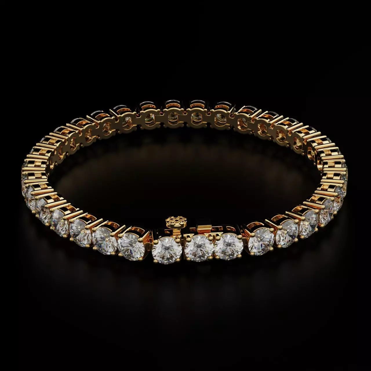 Tennic Braclet round gem  6mm 3D print model_0