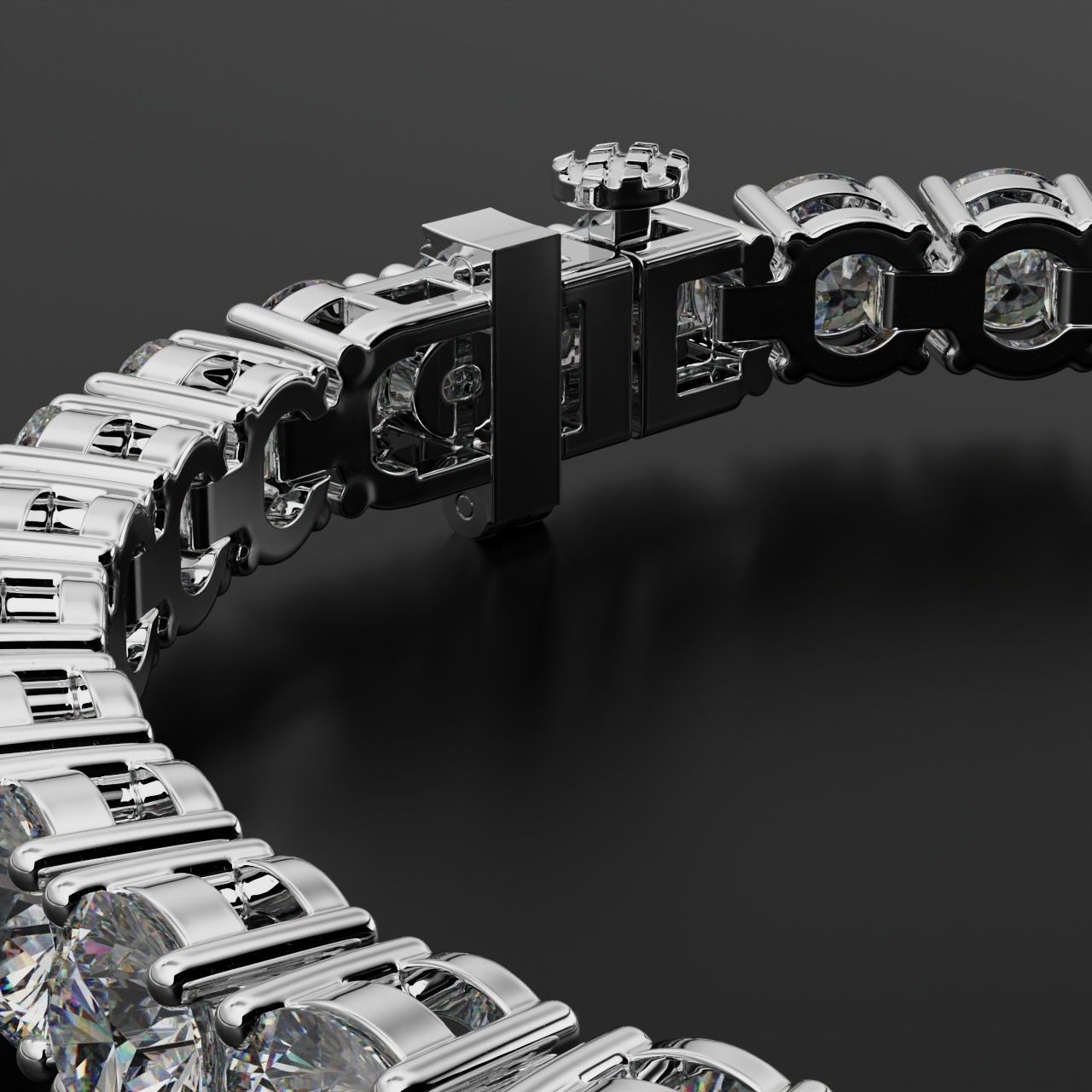 Tennic Braclet round gem  6mm 3D print model_16