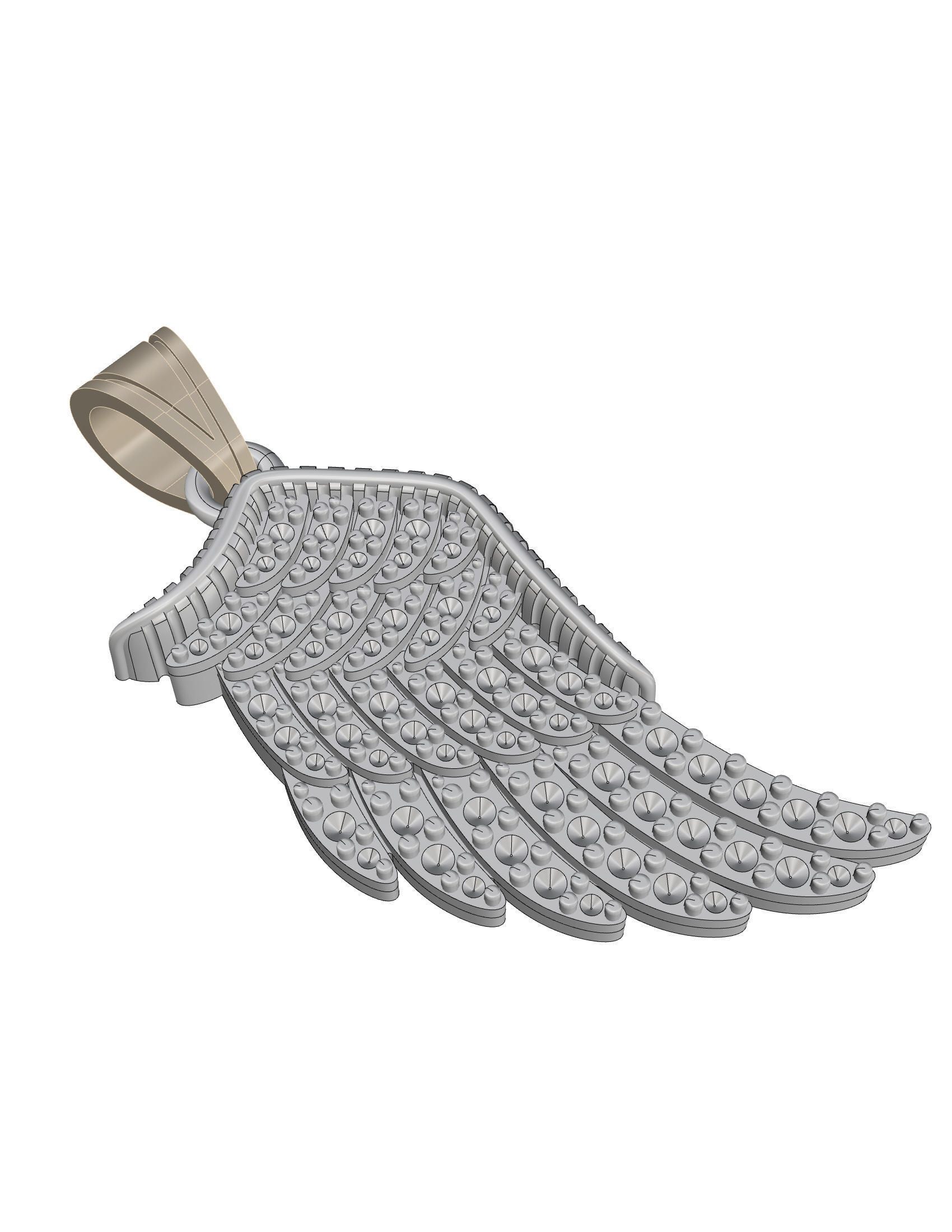 Wings Pendant 3D print model_9
