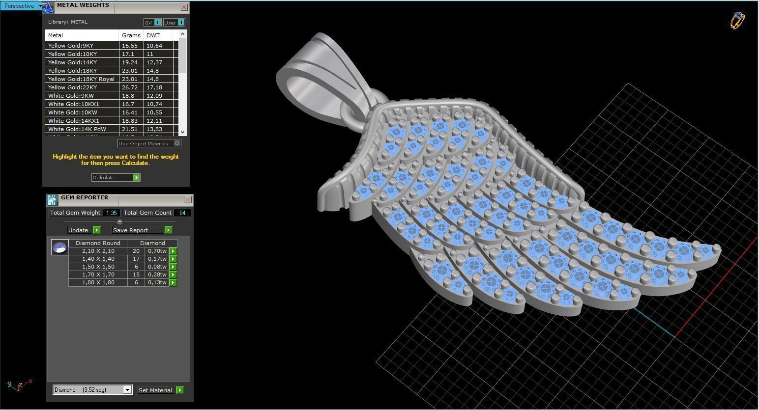 Wings Pendant 3D print model_7
