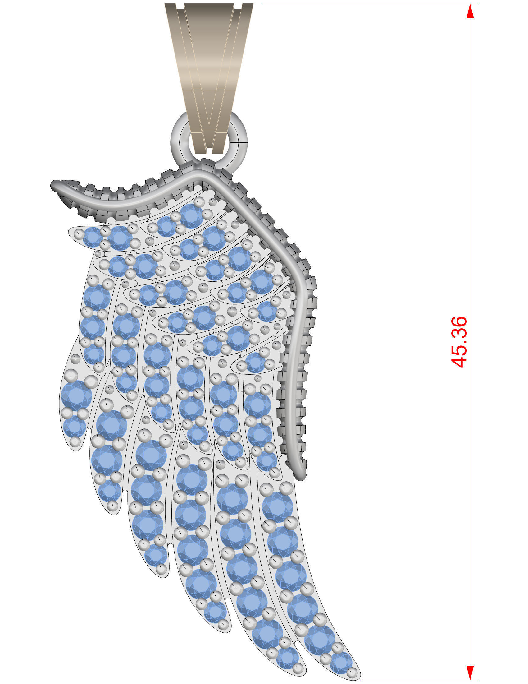 Wings Pendant 3D print model_12