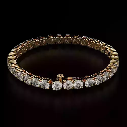 Tennic Braclet round gem 6 5mm 3D print model
