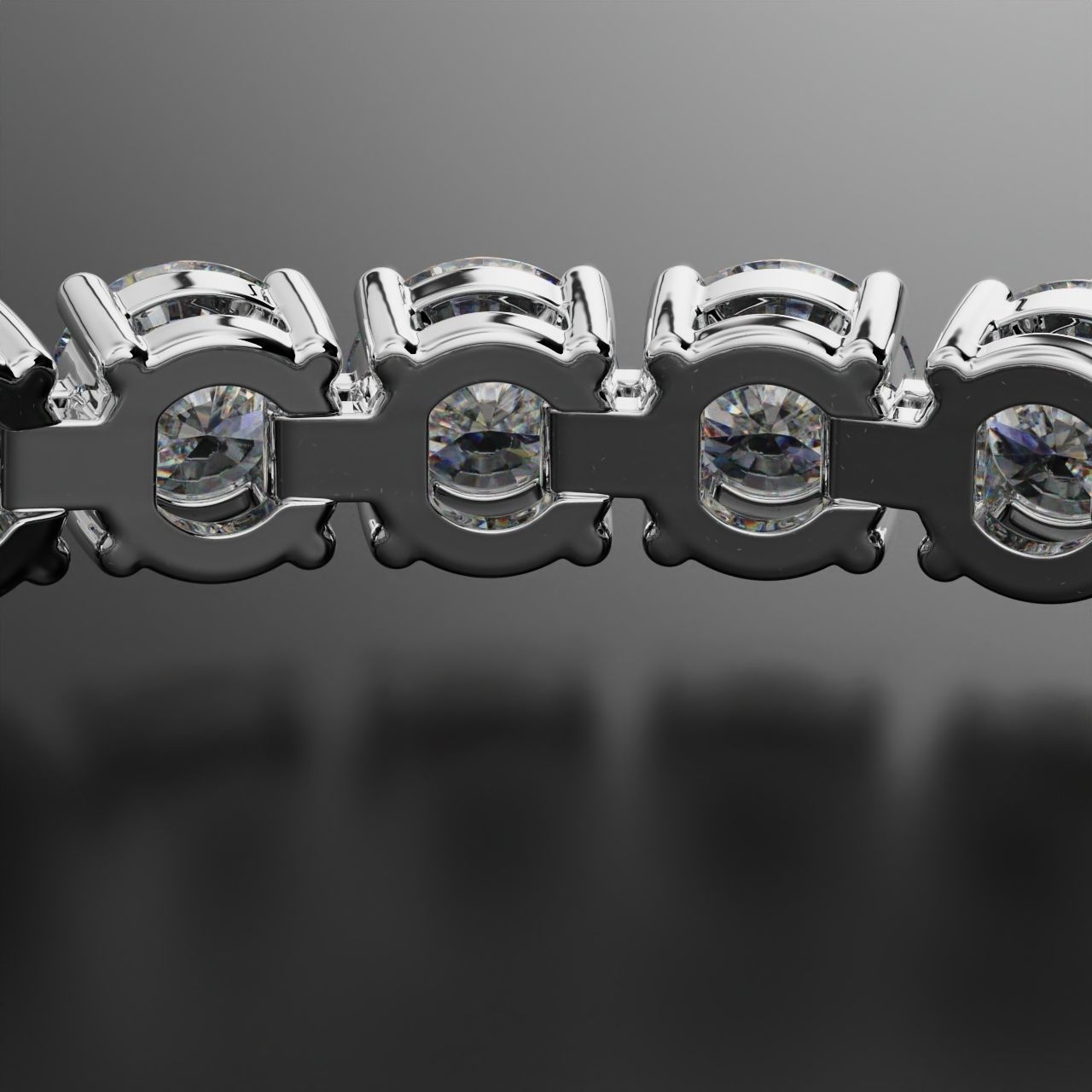 Tennic Braclet round gem 6 5mm 3D print model_13