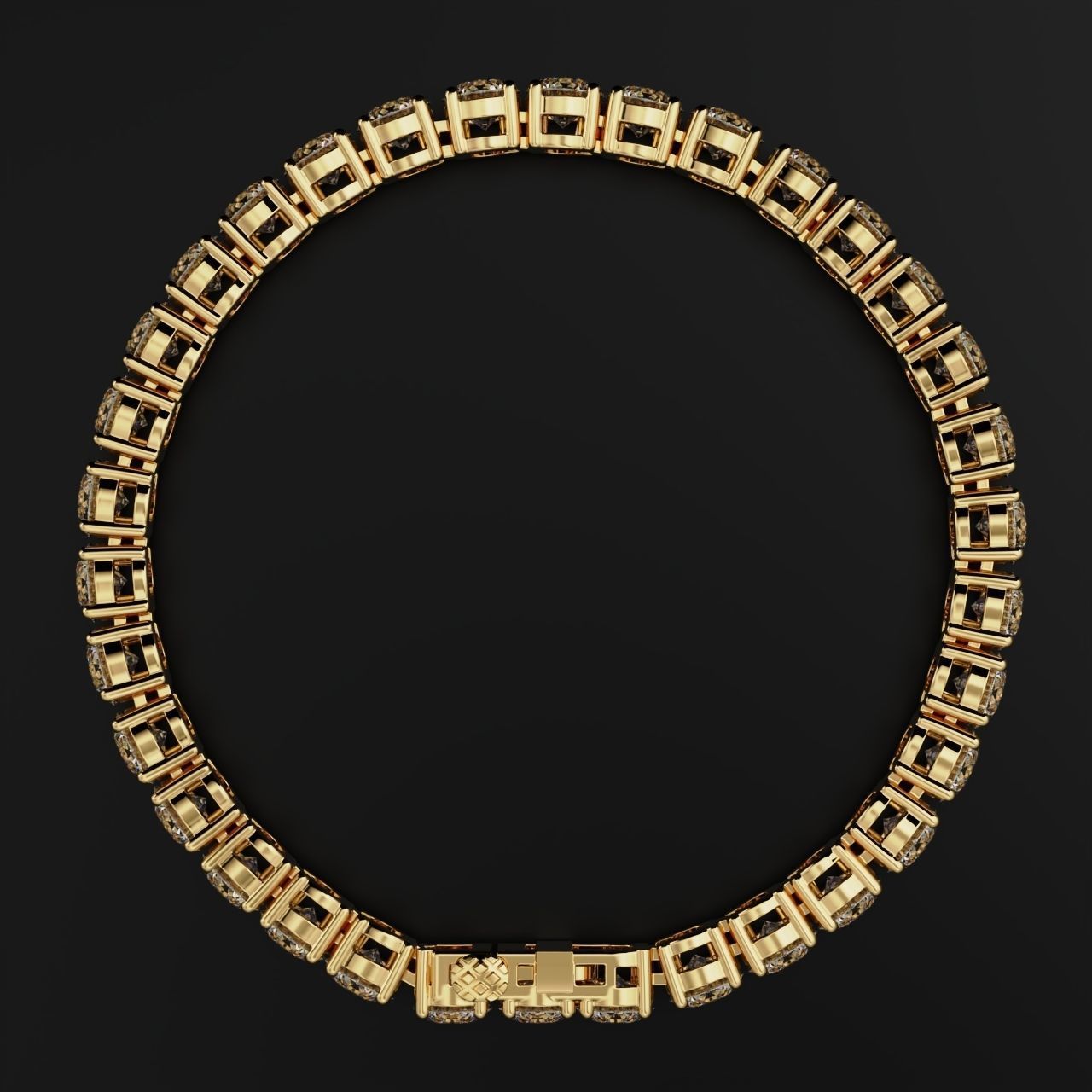 Tennic Braclet round gem 6 5mm 3D print model_9