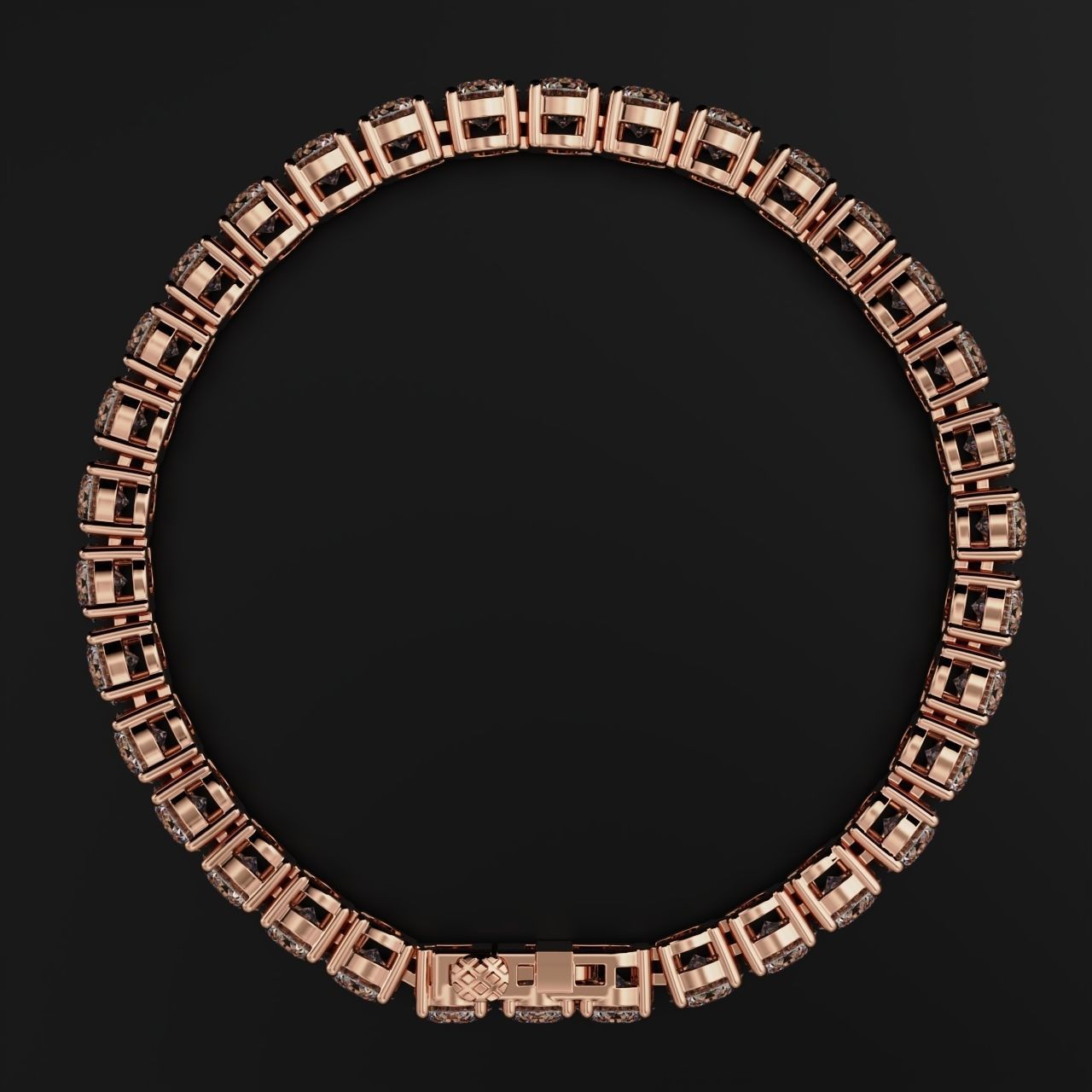 Tennic Braclet round gem 6 5mm 3D print model_11