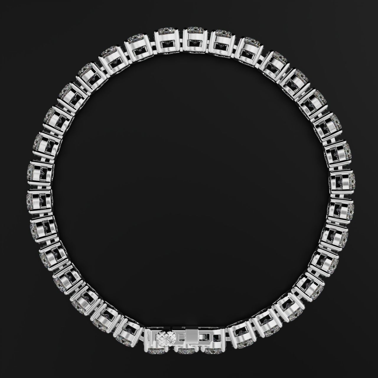 Tennic Braclet round gem 6 5mm 3D print model_10