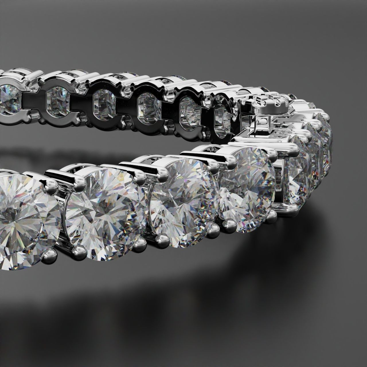 Tennic Braclet round gem 6 5mm 3D print model_7