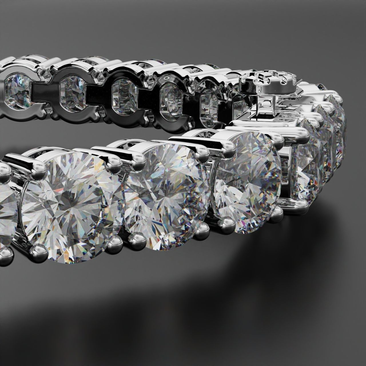 Tennic Braclet round gem 7 5mm 3D print model_16