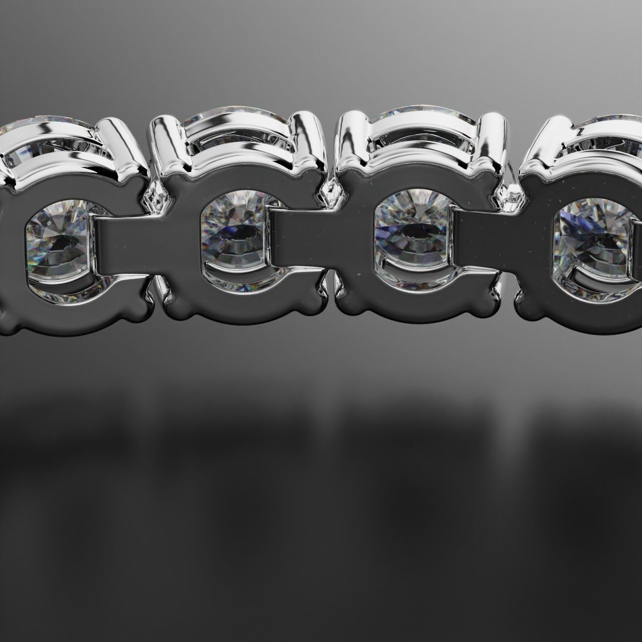 Tennic Braclet round gem 7 5mm 3D print model_4