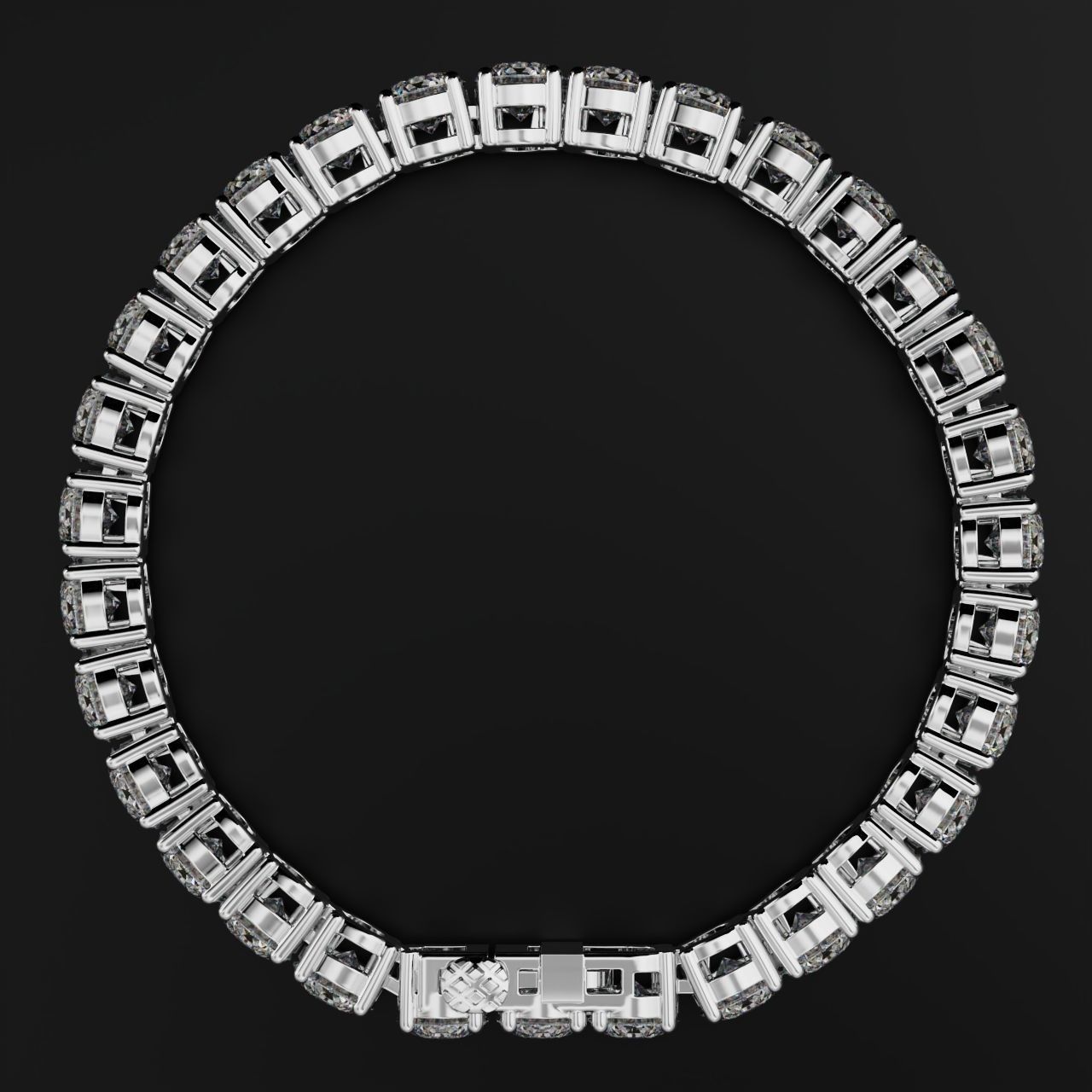 Tennic Braclet round gem 7 5mm 3D print model_2