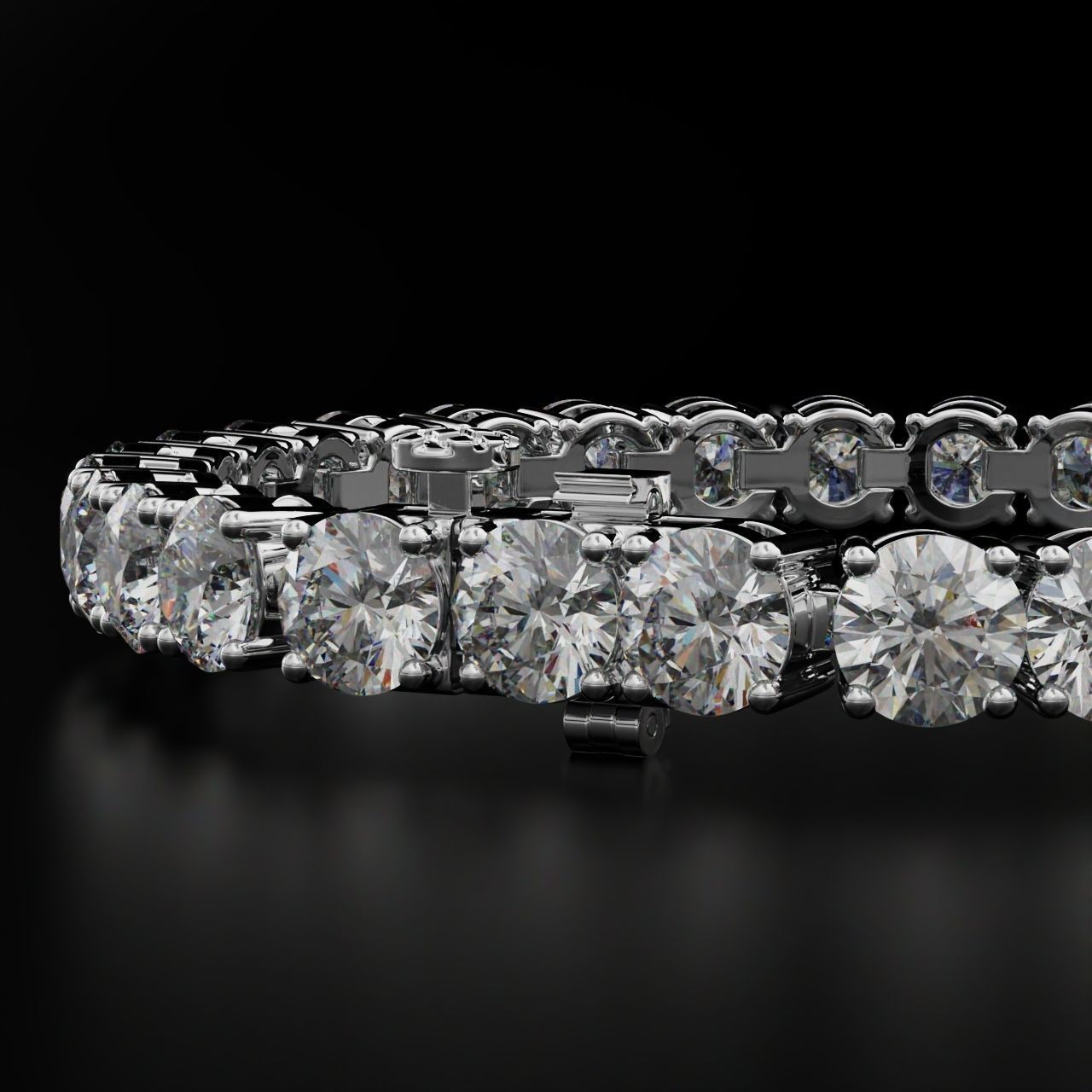 Tennic Braclet round gem 7 5mm 3D print model_3