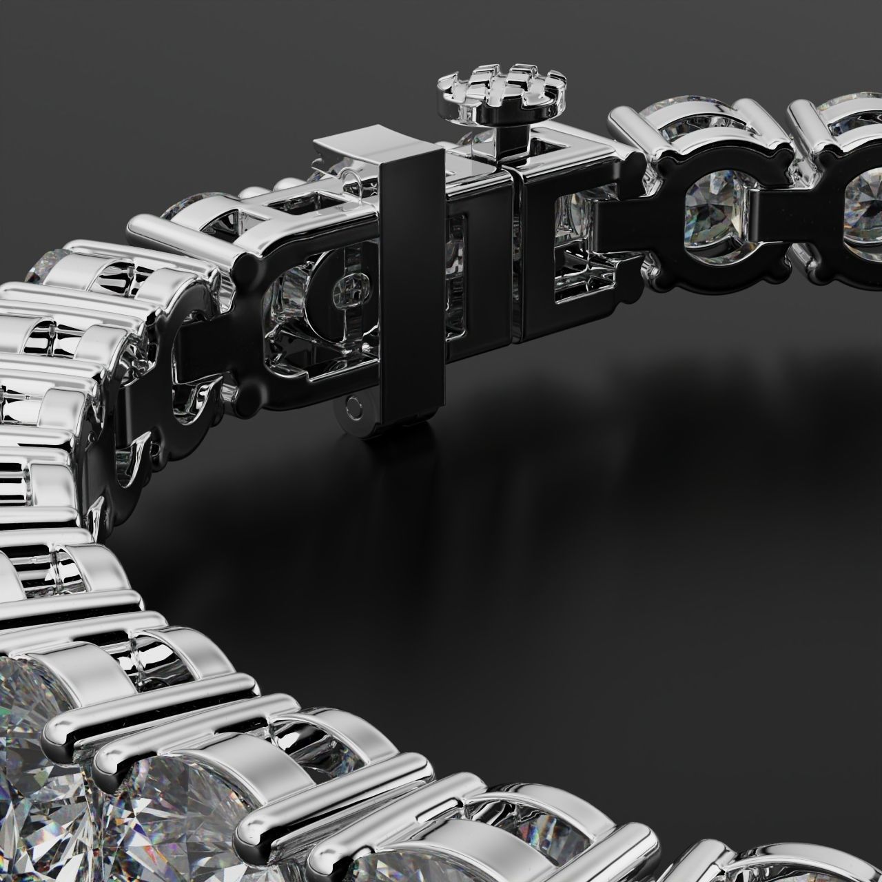 Tennic Braclet round gem 7 5mm 3D print model_15