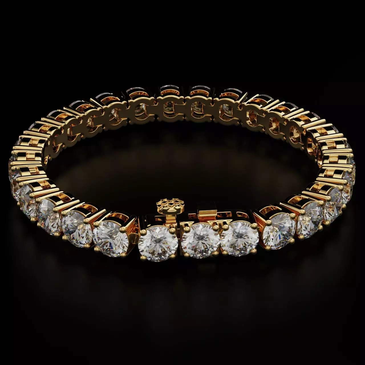 Tennic Braclet round gem 8mm 3D print model_0