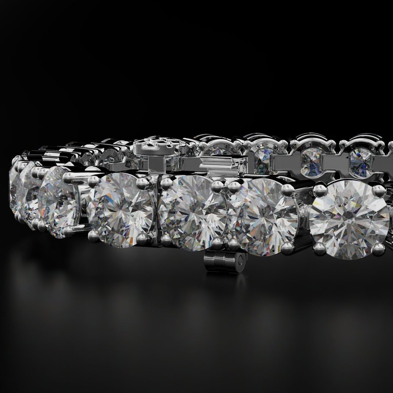 Tennic Braclet round gem 8mm 3D print model_19