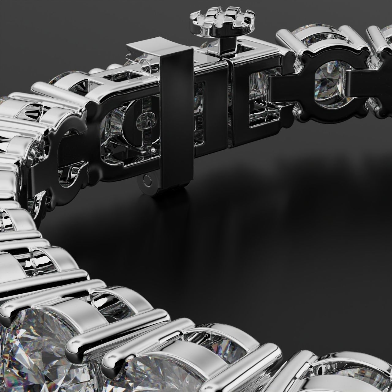 Tennic Braclet round gem 8mm 3D print model_16