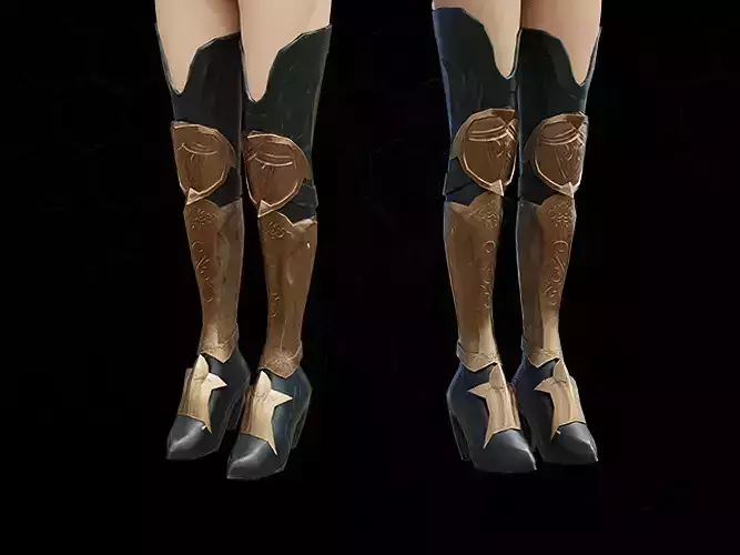 Royal Wind leg armor female lowpoly game asset