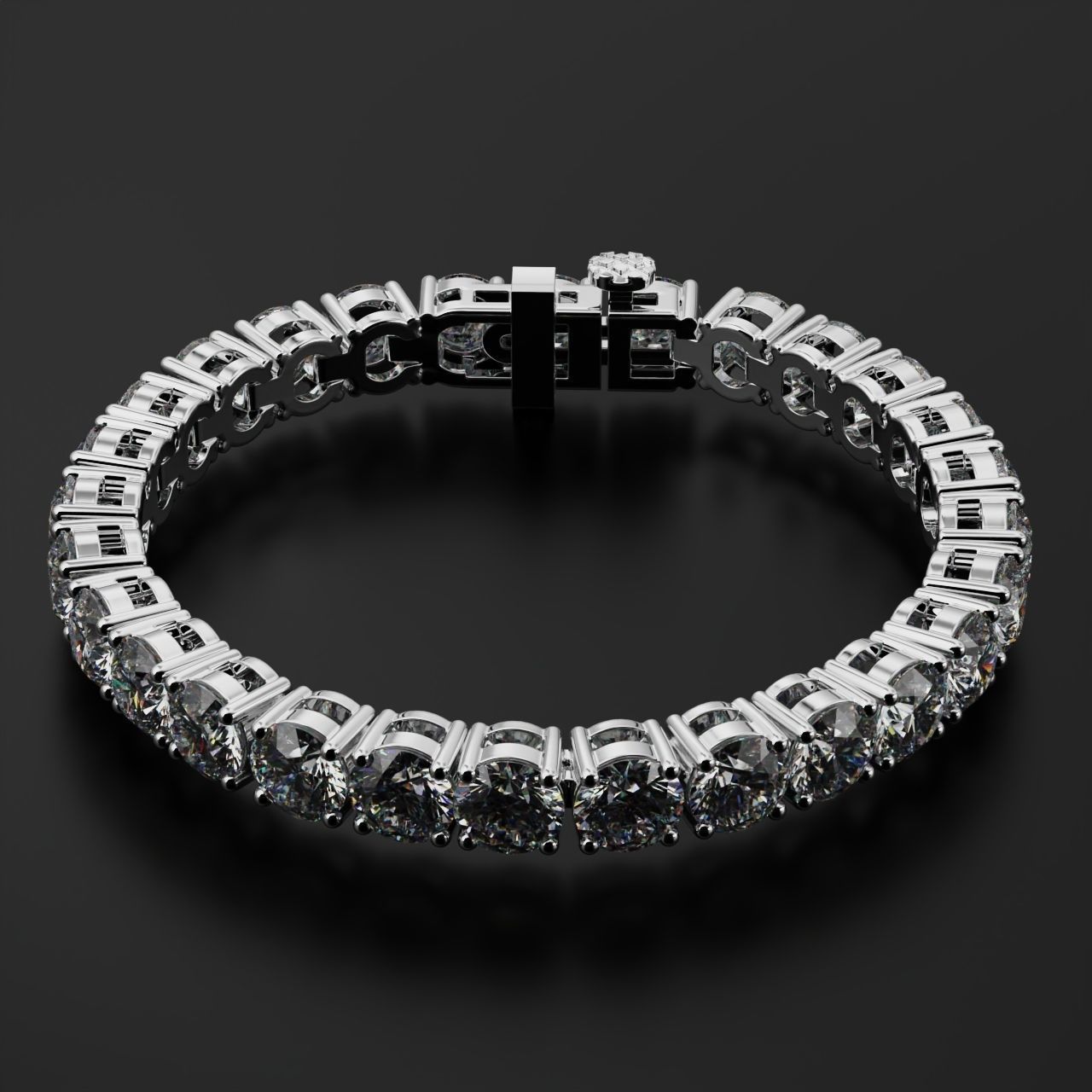 Tennic Braclet round gem 8 5mm 3D print model_4