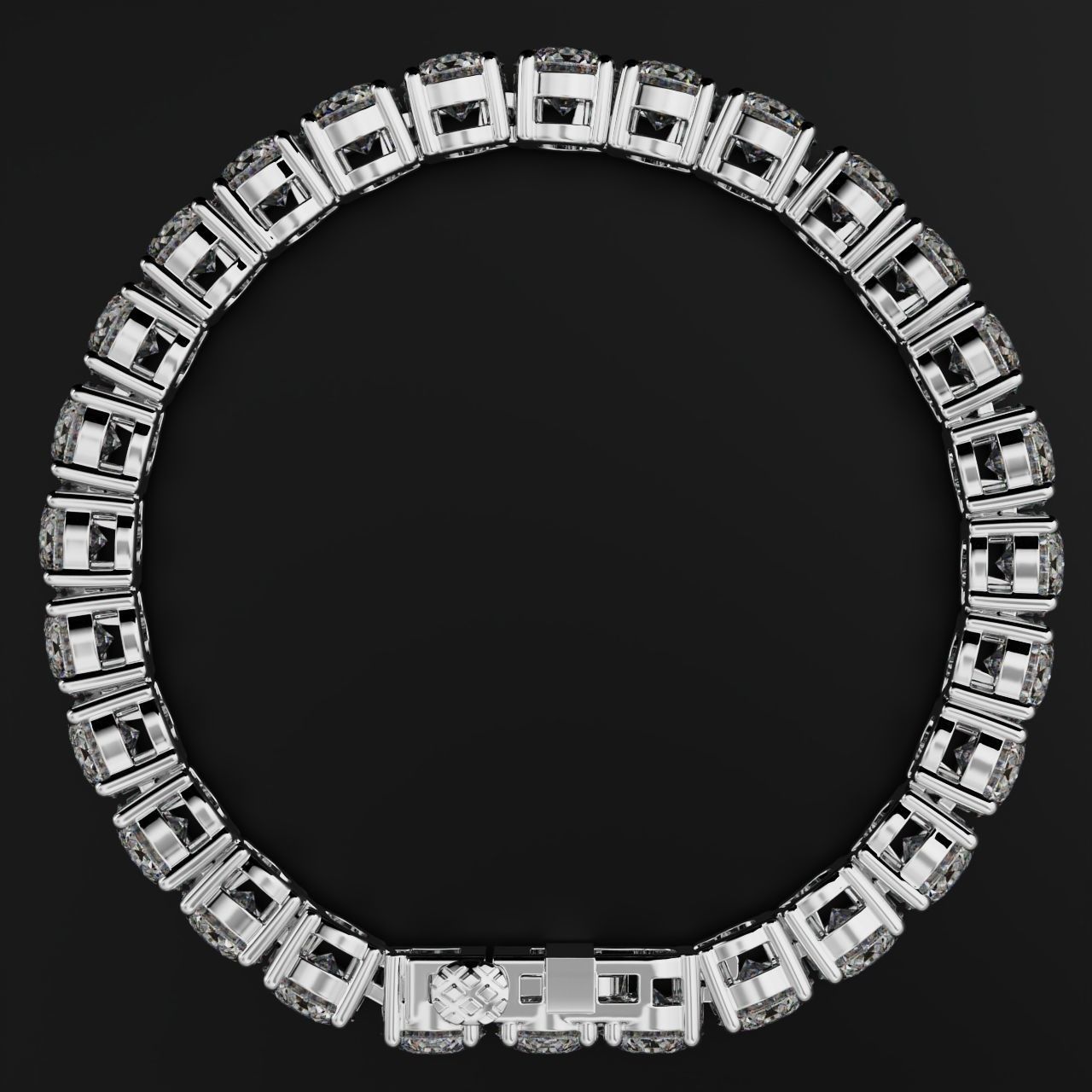 Tennic Braclet round gem 8 5mm 3D print model_15