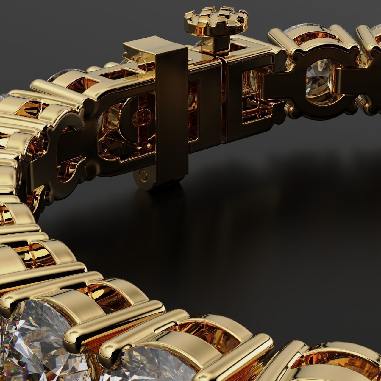 Tennic Braclet round gem 8 5mm 3D print model_7