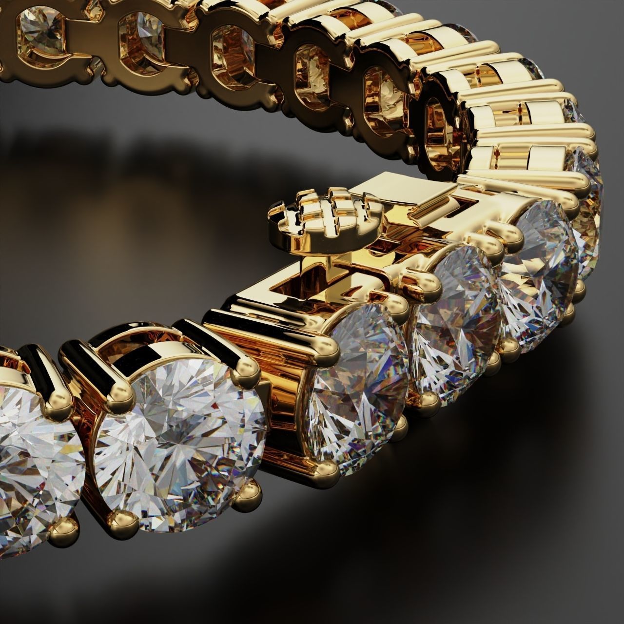 Tennic Braclet round gem 8 5mm 3D print model_6