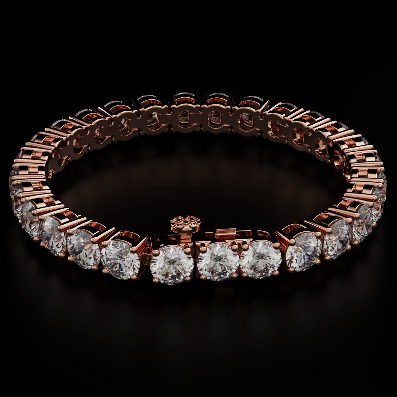 Tennic Braclet round gem 8 5mm 3D print model_2